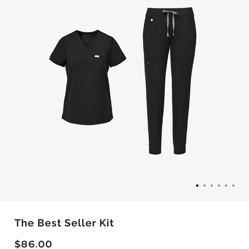 Figs Black scrubs size M